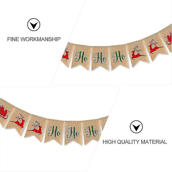 Julefestbanner Reinsdyr Burlap Svelleteil Girland Veggdekorasjon For Jul Feriefest Tilbehør Godbiter (flerfarget) (3 stk)