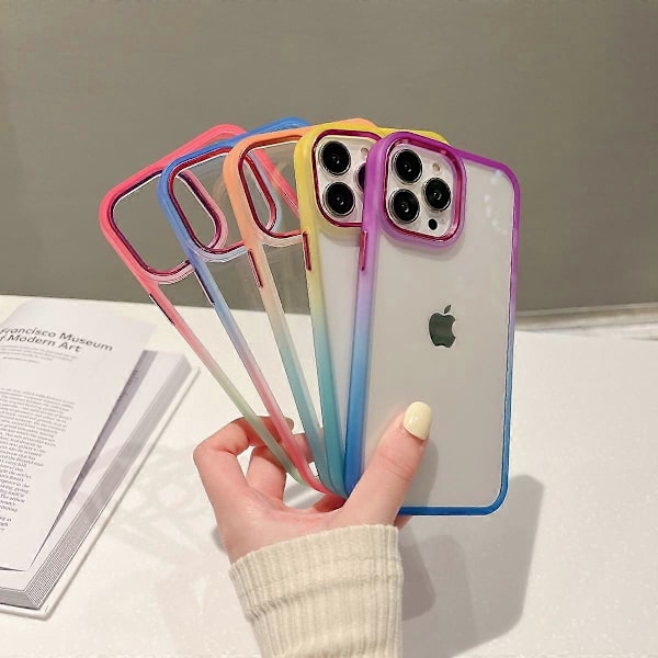 For iPhone 13 Pro Max Case Design, [No Yellowing] Shockproof Protective Case Ultra-Thin Case, Orange+Blue
