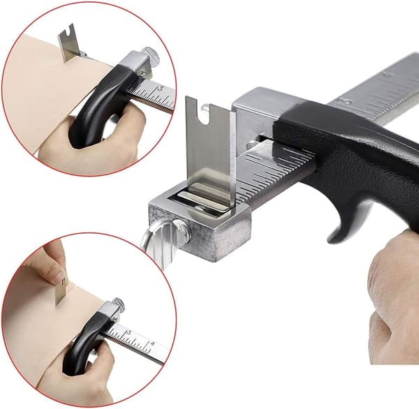 Leather Cutting Tool Leather Strap Cutter with Aluminum Handle, Stainless Steel Leather Strap Cutter with DIY Accessories