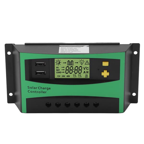 Solar ladecontroller PWM 12V 24V 30A med 2 USB 5V-udgange til RV bådtilbehør