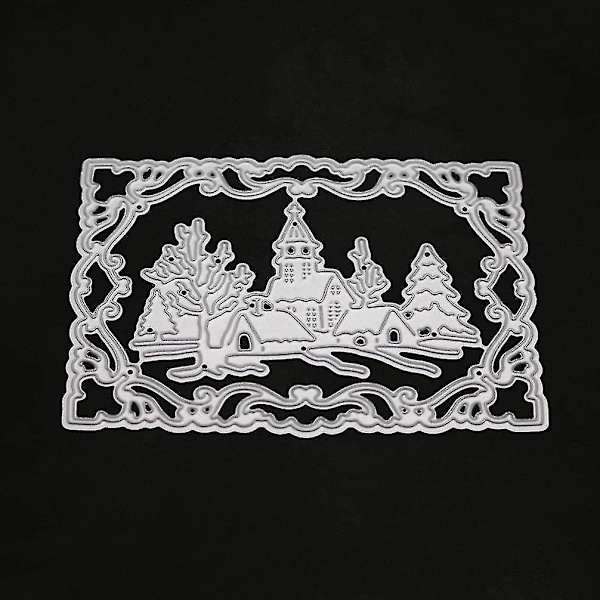 Stansformar för Vinter Snö DIY Scrapbooking Tillbehör Kolstål Die Cuts för Korttillverkning Prägling Papper Julhantverk Konst Dekoration 100*68mm(2st,sil