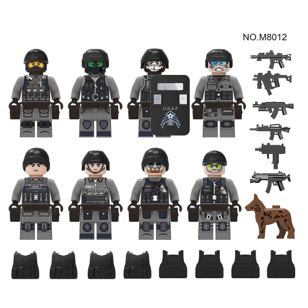 8st Soldater Bricks Special Forces Bricks Kompatibla byggstenar Leksaker