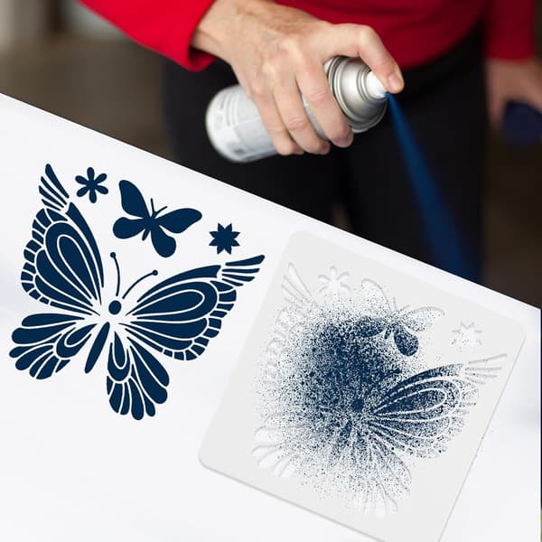 2 Sets DIY Graffiti Stencils Butterfly Craft Stencils for Painting Wall Stencils Journaling and Craftwork