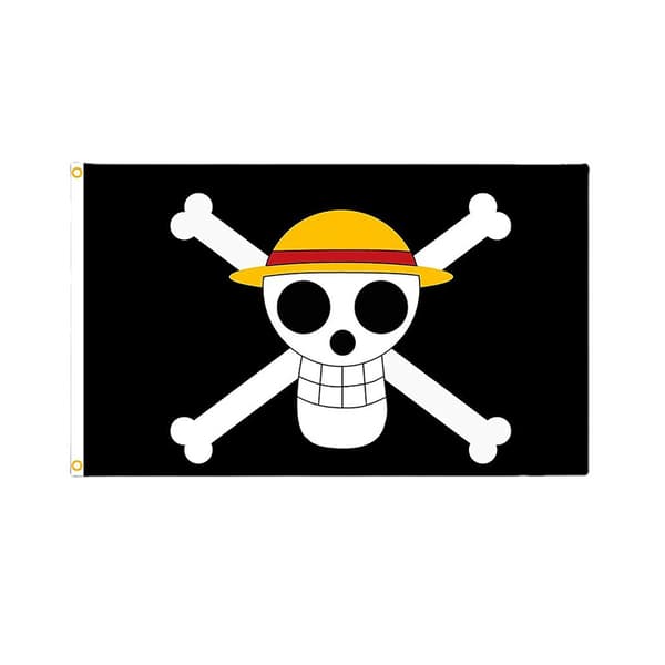 90*150CM Polyester Pirat Monkey D. Luffy Dødningehoved Flag One Piece-FA9- 150cm 150cm