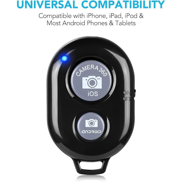 2-pack Wireless Camera Remote Control - Wireless Remote Control for iPhone & Android Phones iPad iPod Tablet, Clicker for Photos & Videos