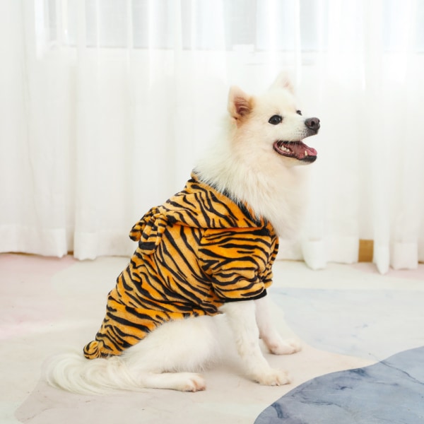 Hund Halloween Kostume Hund Tiger Kostume Hund Cosplay Sjove Hoodies Kæledyr Cosplay Tiger Tøj Halloween Hund Tøj S