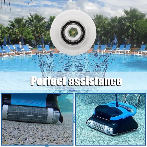 (12×18×4.8cm) 4-pak Poolrenser Erstatningshjul med 2 Remhjul til Dolphin Robot Poolrenser Tilbehør