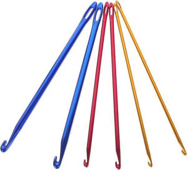 6 Pcs Crochet Knitting Tools Extra Long Hooks for Yarn Craft Weaving Knitting Aluminum