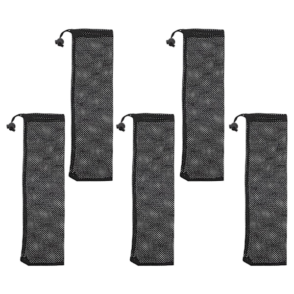 5 kpl Papukaijan syöttölaukkuja Lintujen ruokintavarusteet Nylon-verkkolaukut Puutarhan lintujen syöttölaitteet Lintujen syöttölaukku sukat Musta 40x4cm Black 40x4cm
