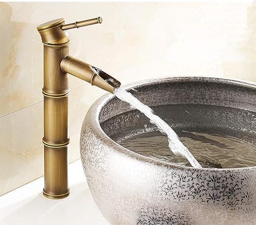 Mässing badrumsblandare kran med retro stil vattenfall