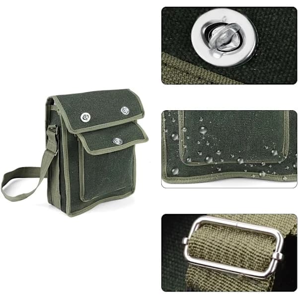 Electrician Tool Belt, Retro Maintenance Storage Bag Small Tool Maintenance Pouch Storage Hardware Holder Adjustable Nylon Waterproof Fabric DIY...