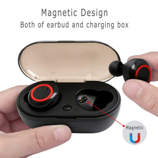 Bluetooth 5.0 kuulokkeet, stereo Bluetooth kuulokkeet langattomat kumoavat kuulokkeet (valkoinen+punainen)