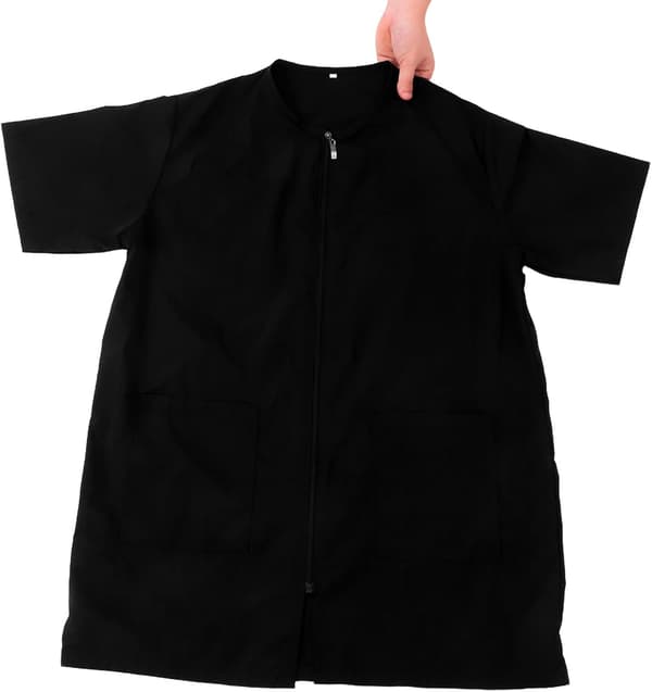 Pelsplejeforklæde Sort Vandtæt Polyester Kortærmet Pelsplejekåbe