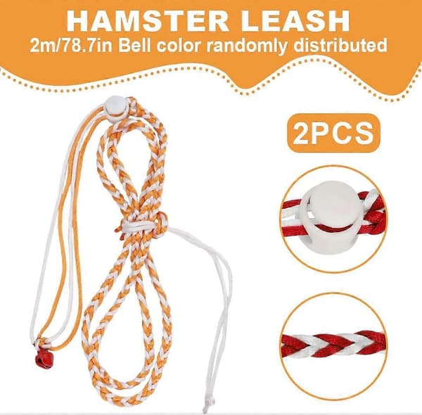 2-pack marsvinssele för hamster, nylonkoppel för husdjur