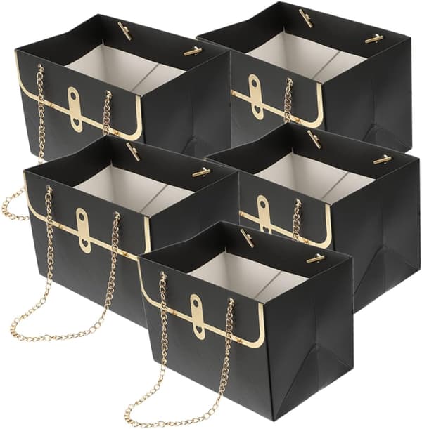 5 st presentpåsar Multipack Pappersförvaringspåsar Bukettförpackningspåsar