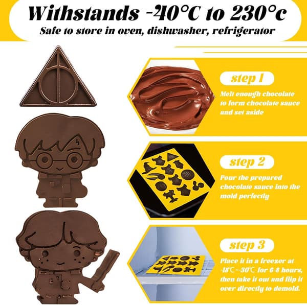 Silikoneform til chokolade (2-pak), design af, Velegnet til at lave chokolade, isterninger, slik og muffins