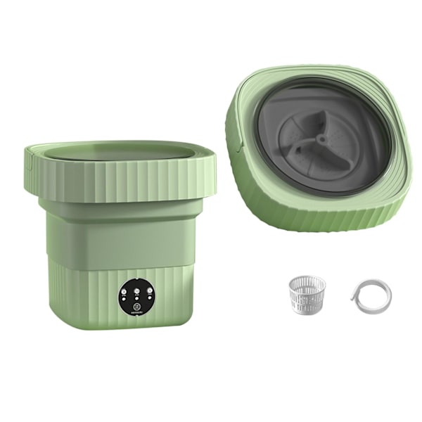 6l Foldbar Vaskemaskine Lille Mini Vaskemaskine Grøn