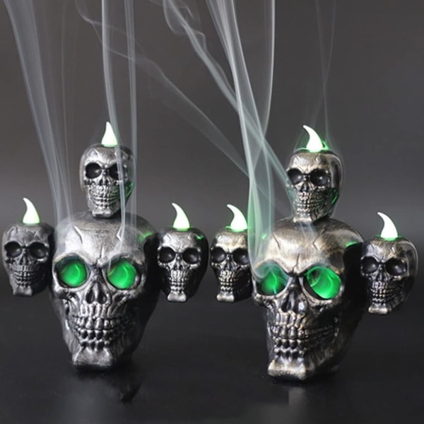 Pinner Holder Halloween Skjelett Flameless Stearinlys Skull Lysholder Lys LED Lys Lampe Nattlys for Home Bar Ha