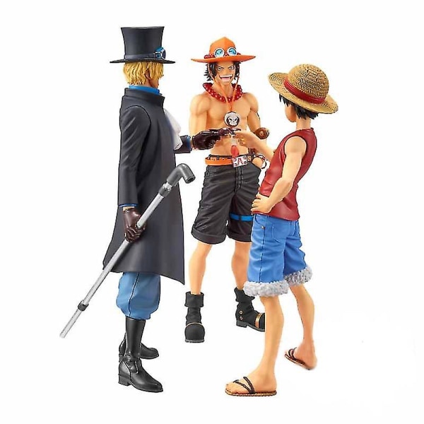 20cm Anime One Piece Tre Brødre Figur Samleobjekt Model Dekoration Statue Legetøj Figur JulegaveACE uden æske