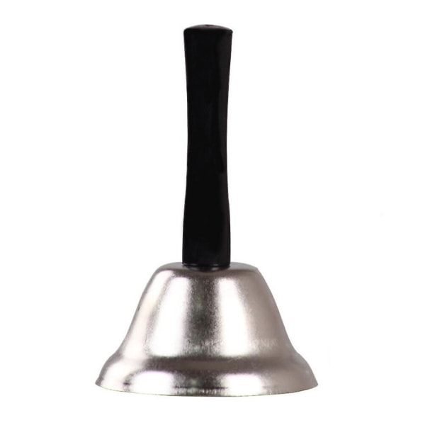 Extra högljudd handringsklocka Trähandtag Metall Handhållen Bell Ringing BellSilver12X7.5CM Silver 12X7.5CM