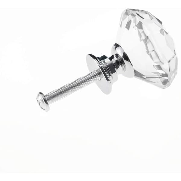 Diamantformede knopper i glas Transparent/Sølv 8 stk