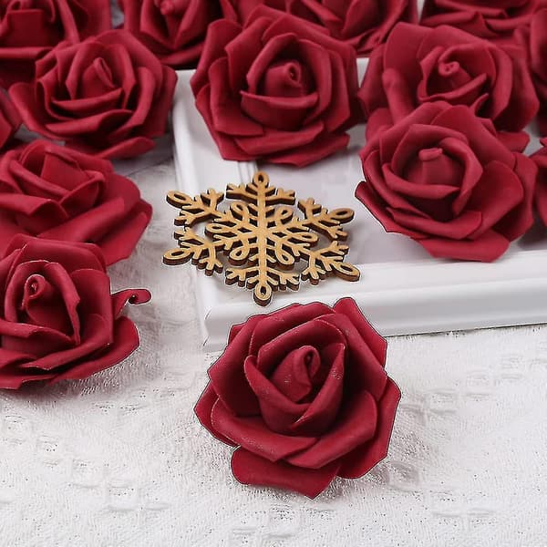 Artificial Rose Flower Heads, Artificial Flowers Look Real Blue (20 Pcs)
