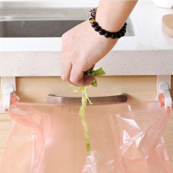 Adjustable Trash Bag Paper Towel Holder Hanger Organizer Kitchen Cabinet Tool