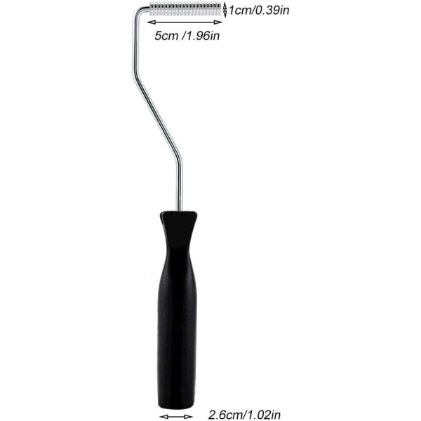 Glassfiberrulle Aluminiumslegering Glassfiberboblelamineringsrulle med svart ABS-håndtak Bubble Buster for GRP FRP-harpiksarbeid (0,39¡Á1,96)