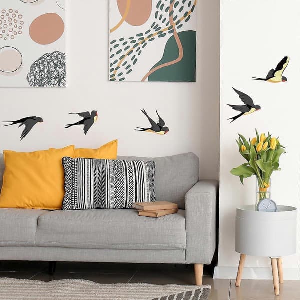 Swallows Flying Window Decals - Decorative Static Cling Glass Stickers