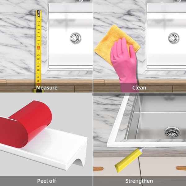 Shower Threshold 200cm White - Shower Thresholds - Self-Adhesive Water Barrier Shower - Compact - Sanitary Water Stop - Shower Threshold ...