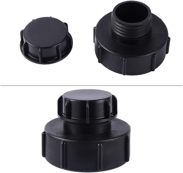 IBC tank adapter S100 x 8 - For reduction S60 x 6 - Coarse thread with end cap - Garden hose