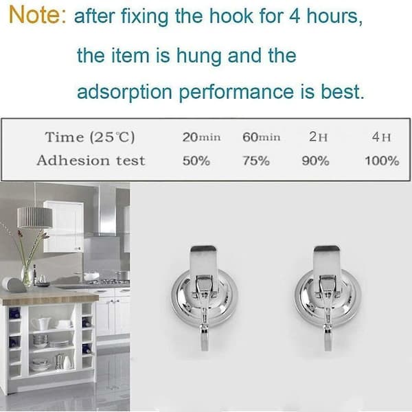 Strong traceless toilet suction cup hook (2pcs, silver)