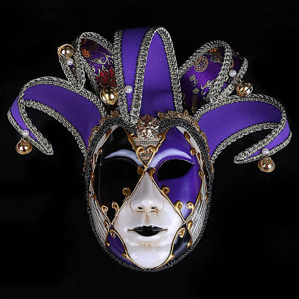 Kreativ Mode Elegant Maske Fuldt Ansigtsdækning Fest Klæd Dig Ud Tilbehør Sort