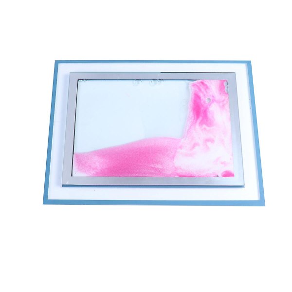 3D-konst kvicksand målning glasram kvicksand målning delikat kvicksand målning gåva skrivbordsannons Pink 20X15cm