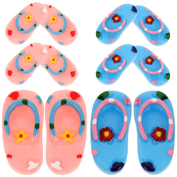 6 Paria Miniatyyrirantakääntötossuja Havaijilainen Juhlateemallinen Mini-Tossumalli 1.9X0.9CM 1.9X0.9CM