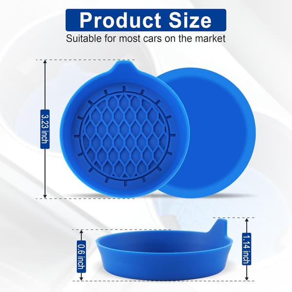 Car Cup Holder Coasters, Silicone Cup Holder Insert, Universal Non-Slip Cup Holders, Interior 4-pack Blue Blue