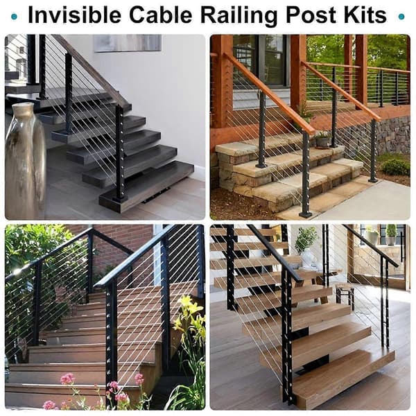 Invisible Cable Railing Kit, T316 Stainless Steel 20-Pack Terminal and 20-Pack Beveled Angle Washers