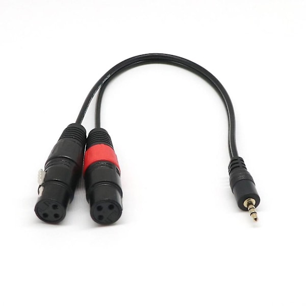 3-polet 2 XLR Hun til 3,5 mm 1/8' TRS Han Stik Stereo Lydkabel Adapterledning Sort