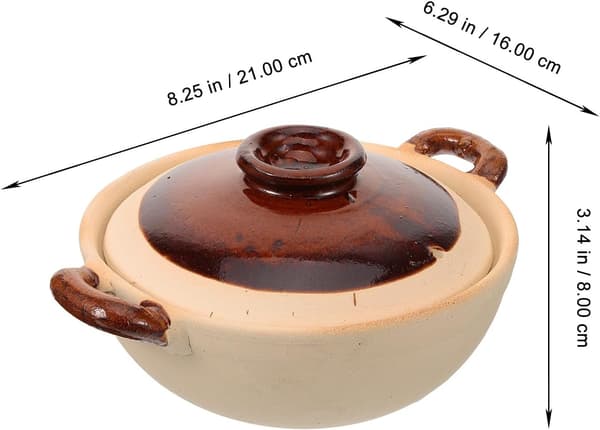 Leirgryte Leirgryte 500ml Multifunksjonell Leder Varme Jevnt for Hjem og Restaurant