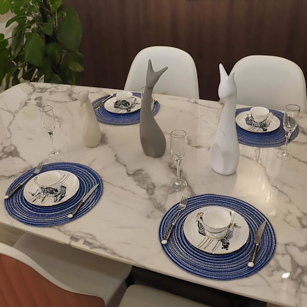 Lämmönkestävät liukumattomat pyöreät tabletit (sininen, 6 kpl)