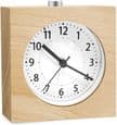 Battery-powered alarm clock with snooze function, wooden travel alarm clock, analog light alarm clock