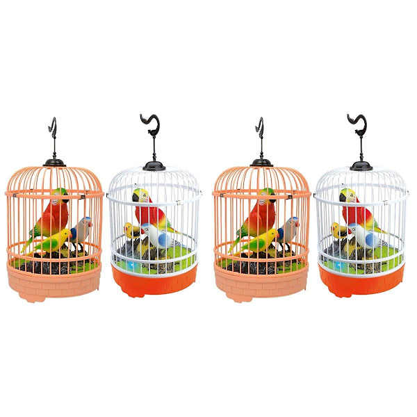 3 stk Induktiv Lyd Stemmekontroll Aktiverer Kvitrende Sangfugl Bur Barn Morsom Leke (Tilfeldig Farge) 2pcs