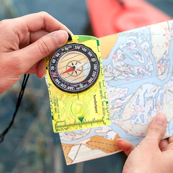 Orienteringskompass Vandring Backpacking Kompass | Advanced Scout Compass Camping Navigation - Boy Scout Compass för barn | Professionell fältkompass