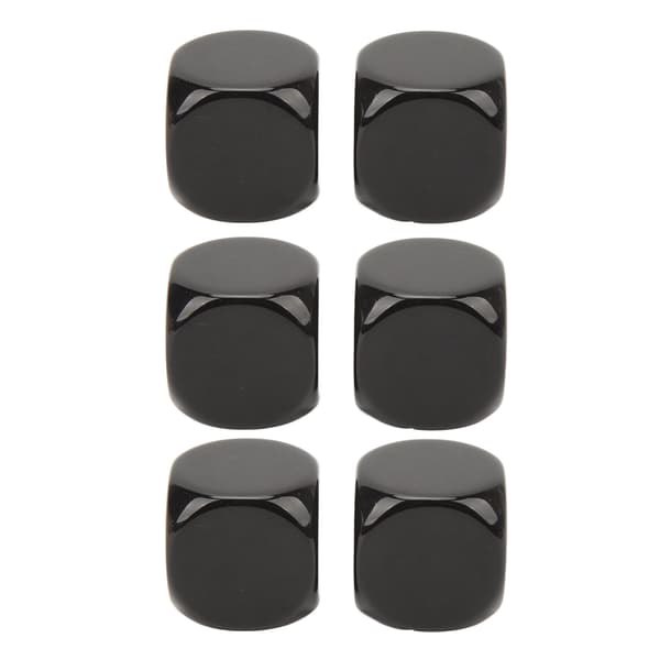 6 Large Rounded Corner Dice Set Waterproof Oxidation Resistant Smooth Surface Bar DIY Black Dice