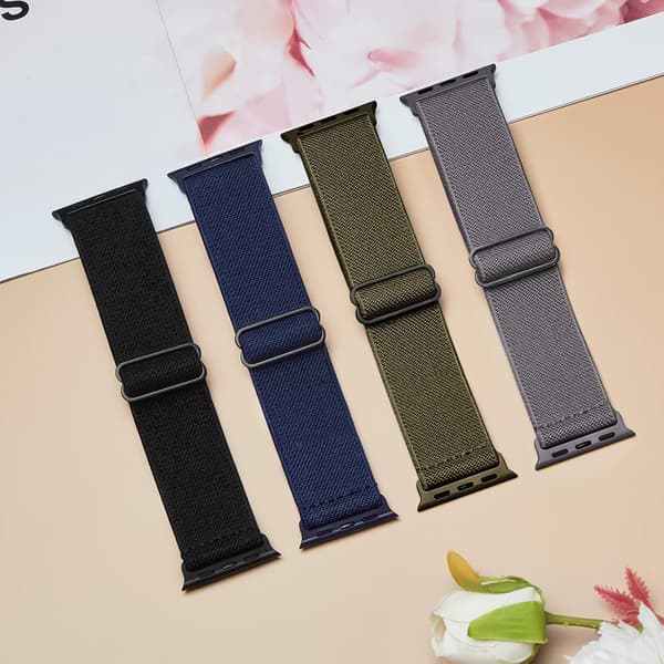 4-pak Stretch Nylon Elastiske Bånd Kompatible med Apple Watch
