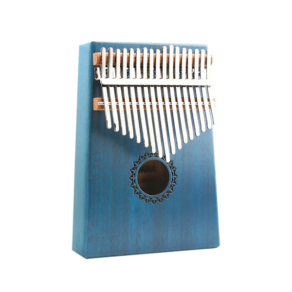 Mini 17-Tasters Kalimba Musikk Instrument Med Melodi Hammer Blå