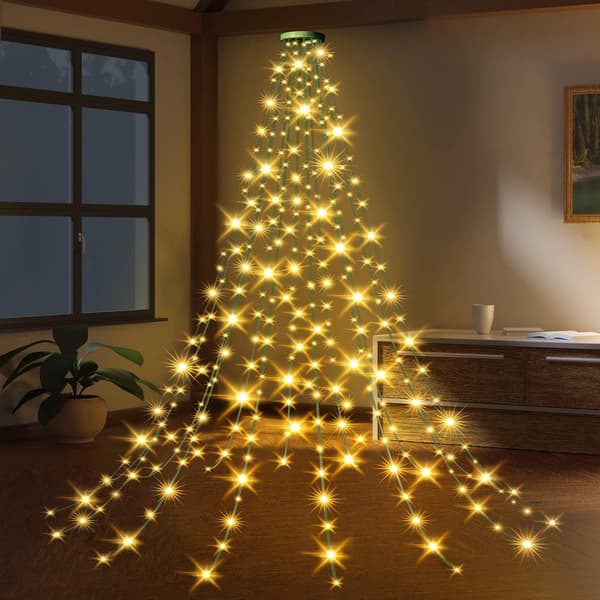 1.75m Christmas Tree Lights with Ring, 16 Strands 400 LED Christmas Tree Lights