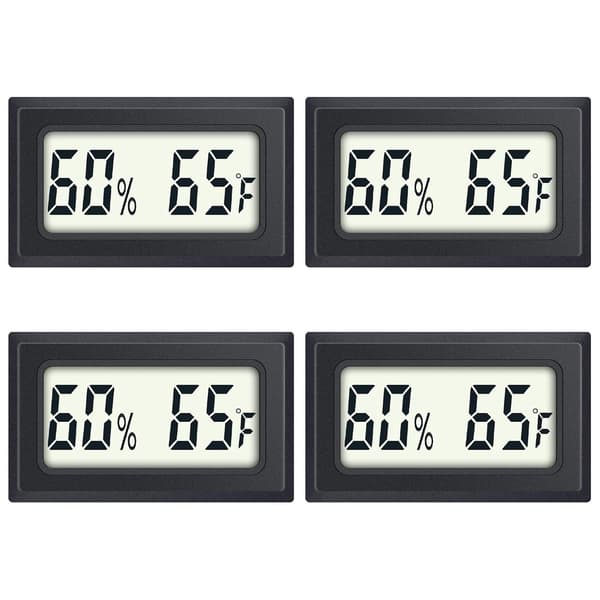 Reptile Thermometer 4-pack Mini Digital Humidity Temperature Gauge