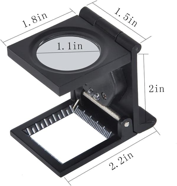 Tekstilforstørrelsesglass - LED 10X Linse Sammenleggbart Stativ Stoff Tekstil Squa