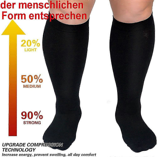 Xxl-5xl Sport Kompressionsstrømper Støttestrømper Rejsestrømper Trombosestrømper